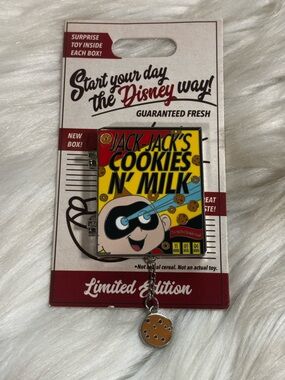 Disney Pin - Start Your Day The Disney Way! - Jack-Jack's Cookies N' Milk Pin